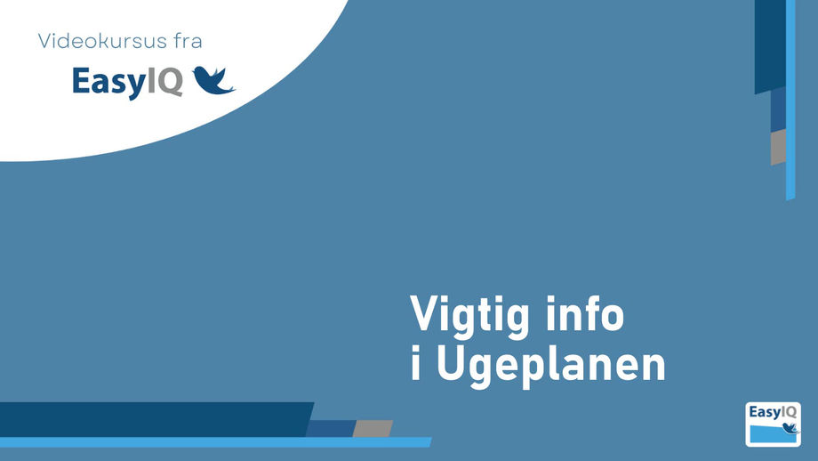 Vigtig info